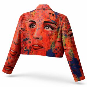 Cropped Denim Jacket "THE REAL" - Gr. 38 - Unikat
